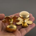 daisy flower cabinet knob polished brass