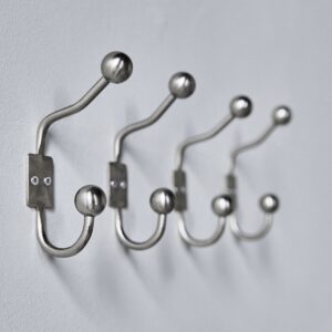 ball hat & coat hooks silver (set of 2)