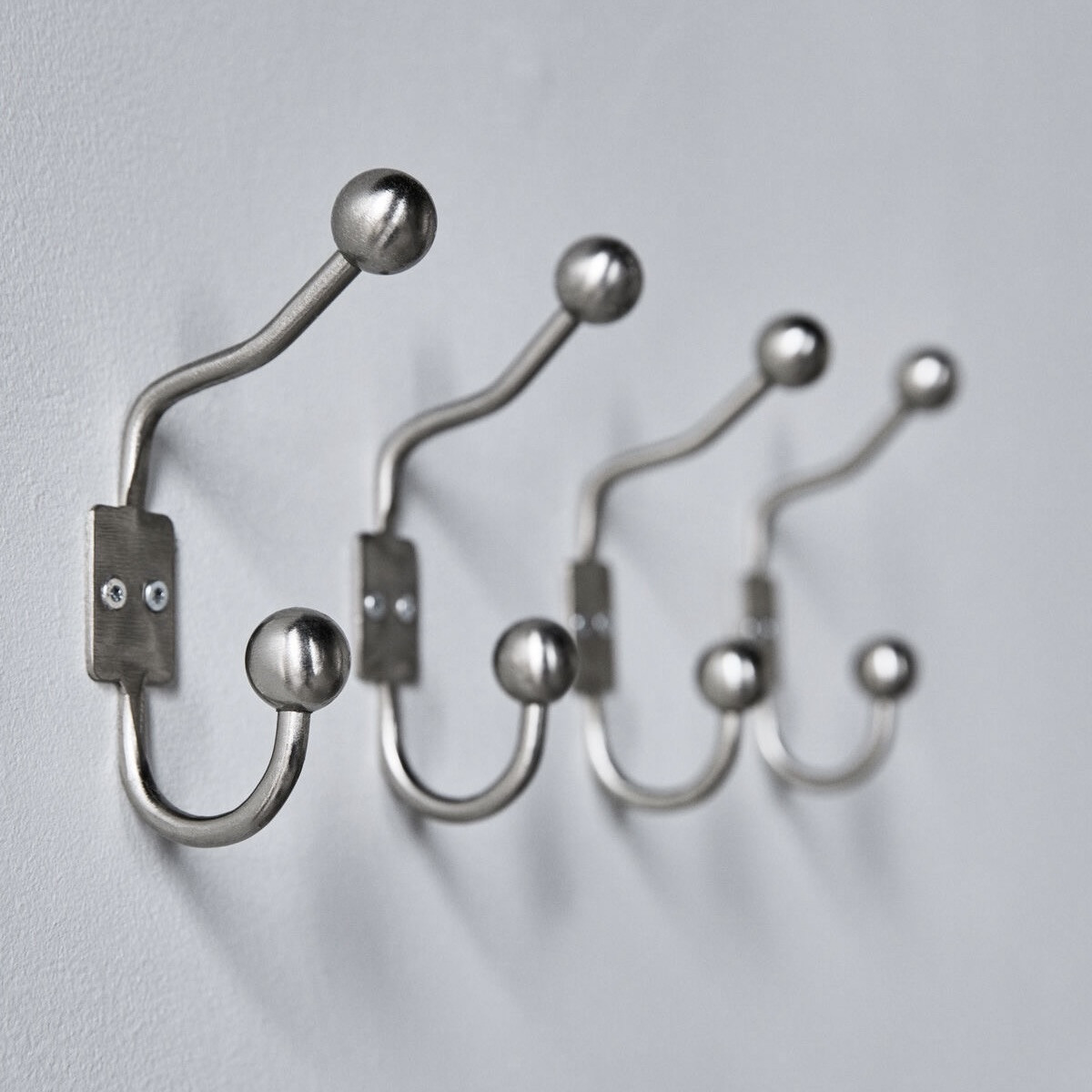 ball hat & coat hooks silver (set of 2)