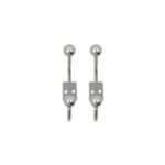 ball hat & coat hooks silver (set of 2)