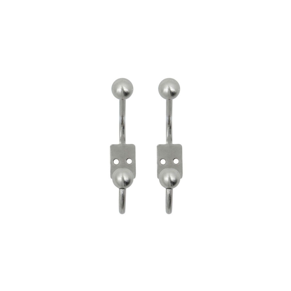 ball hat & coat hooks silver (set of 2)