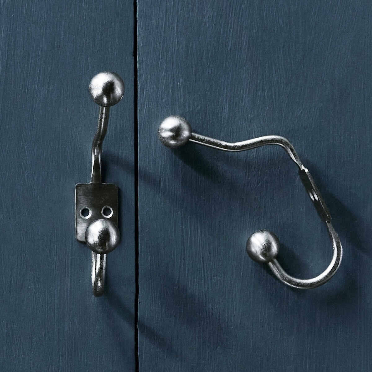 ball hat & coat hooks silver (set of 2)