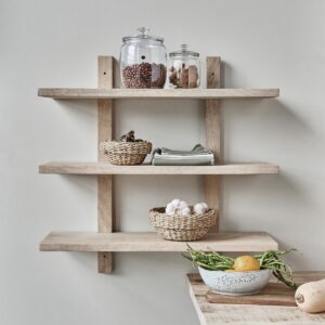 mango wood triple shelves