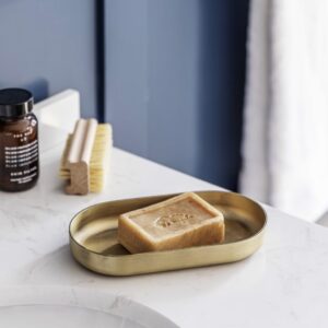 bathroom tray antique brass