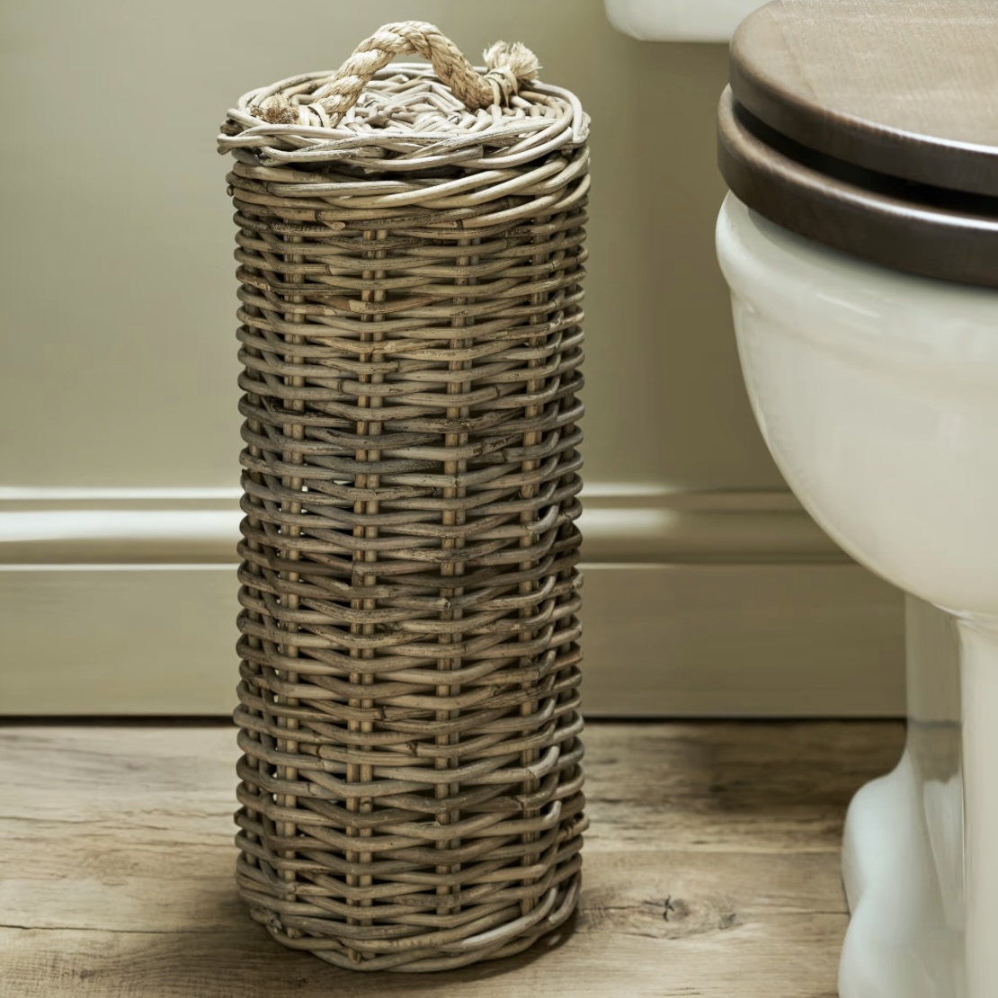 rattan toilet roll basket