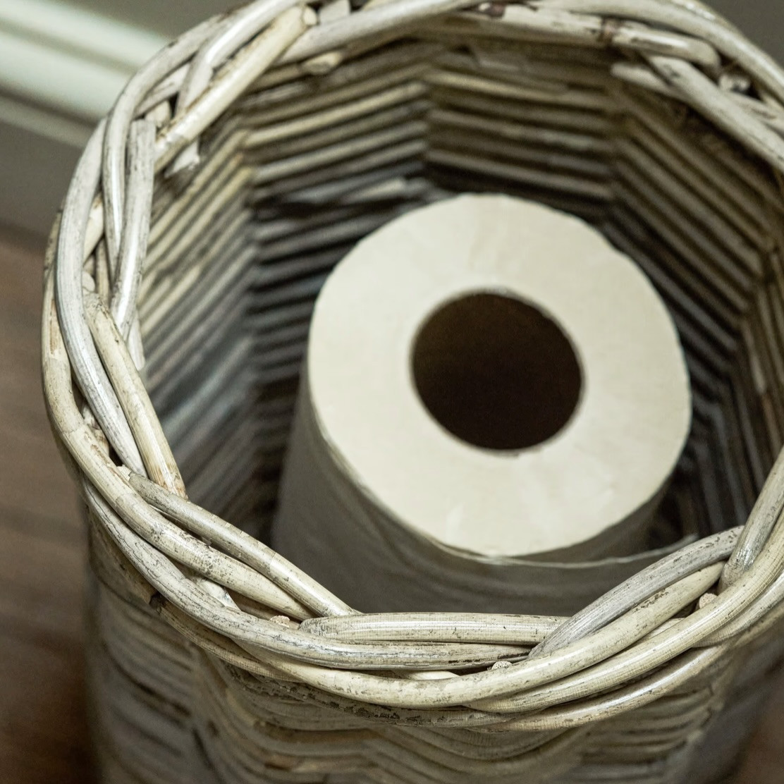 rattan toilet roll basket