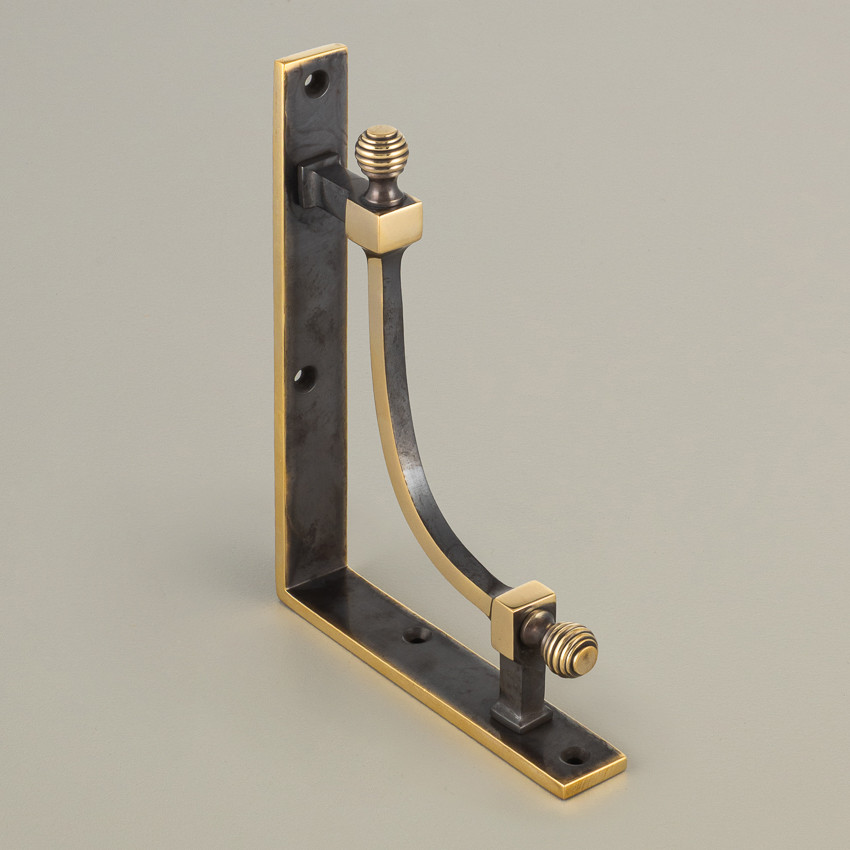 beehive large shelf bracket (pair) aged brass