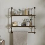 antique bras shelves & towel rail
