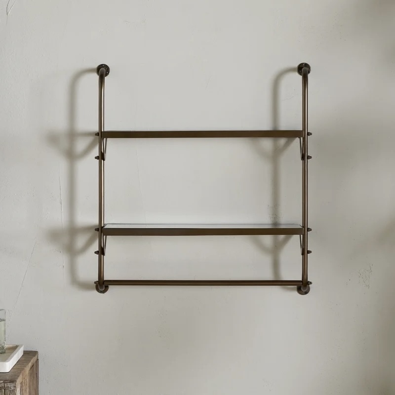 antique bras shelves & towel rail