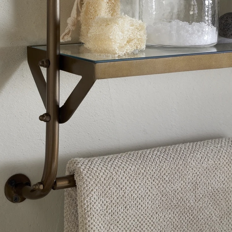 antique bras shelves & towel rail