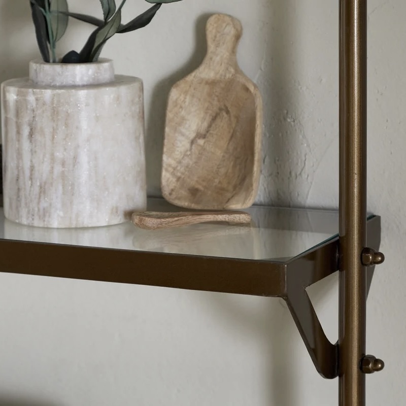 antique bras shelves & towel rail