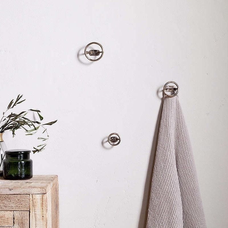 antique brass round bathroom hooks