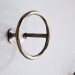 antique brass round bathroom hooks