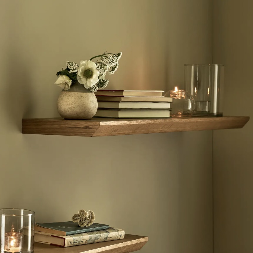 oak floating shelf large