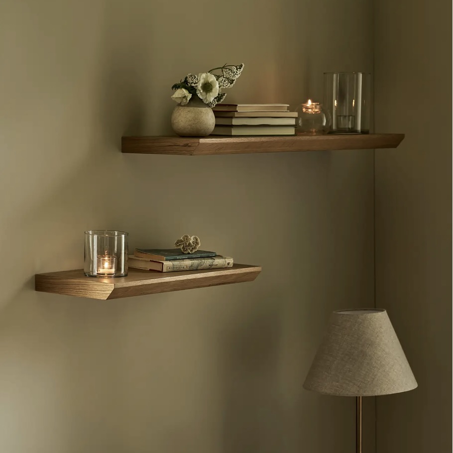 oak floating shelf large