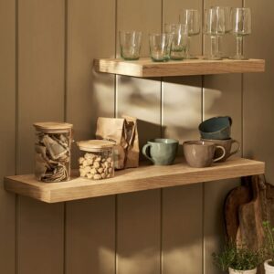oak floating shelf (square) large
