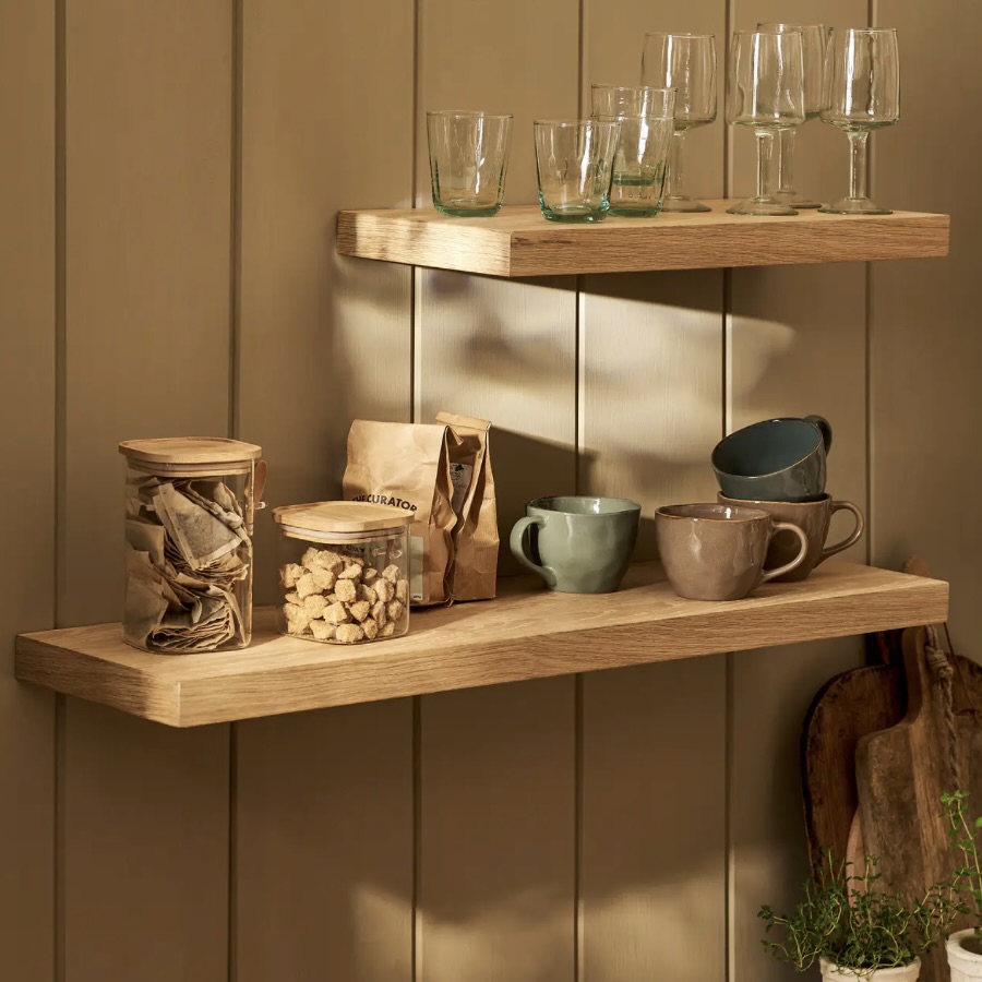 oak floating shelf (square) large