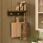 beech wood peg shelf olive green