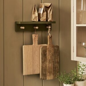 beech wood peg shelf olive green