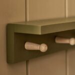 beech wood peg shelf olive green
