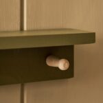 beech wood peg shelf olive green