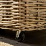 rattan log basket on wheels
