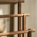 teak standing towel rail