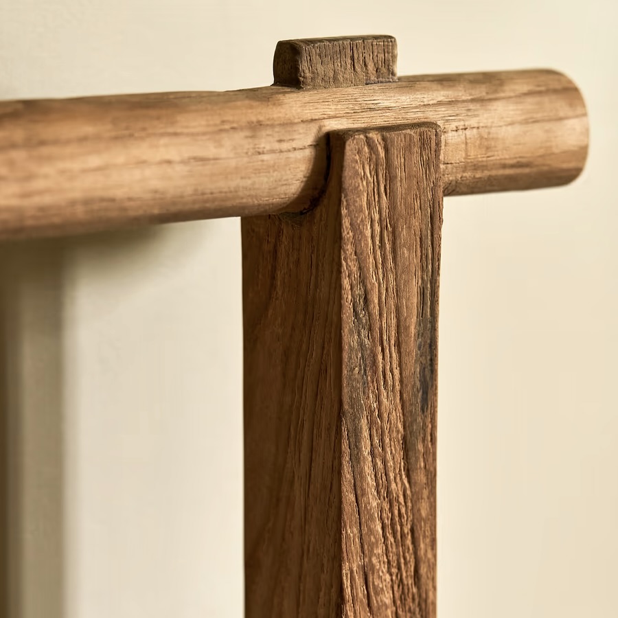 teak standing towel rail