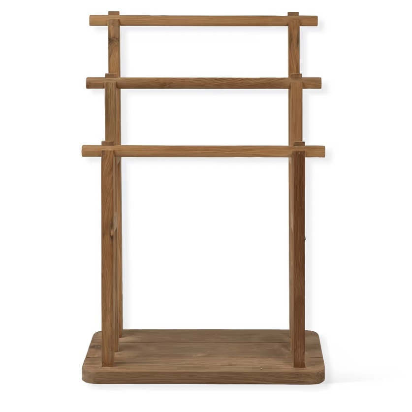 teak standing towel rail