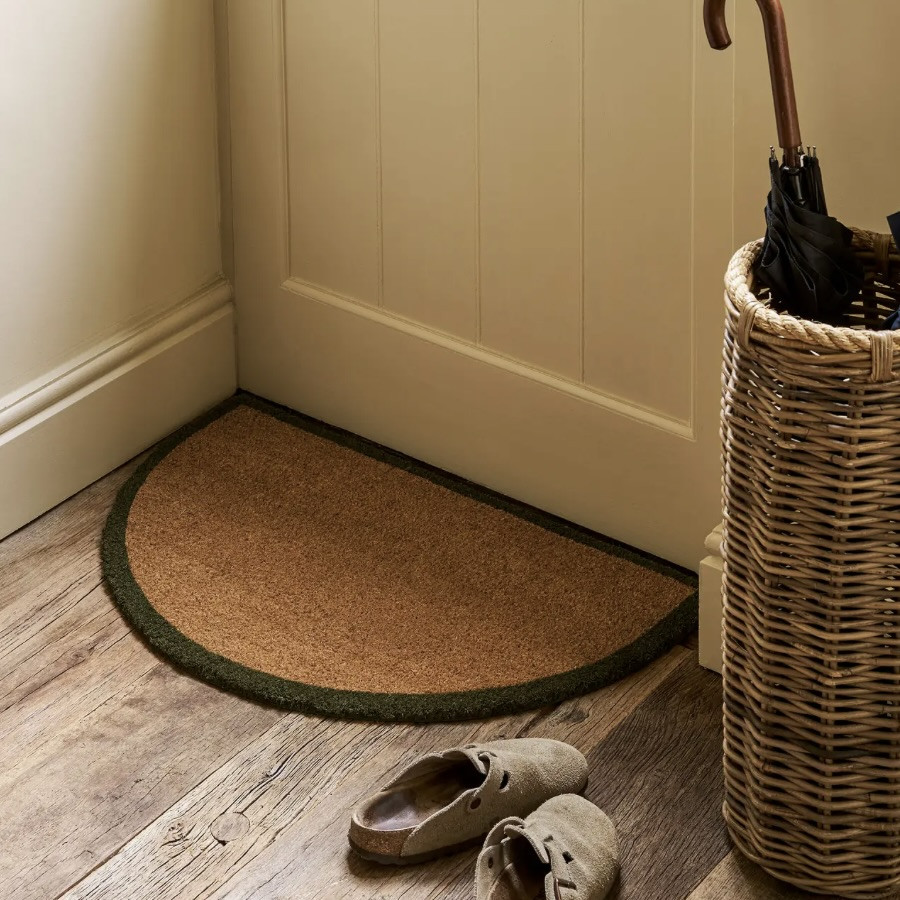 half moon coir doormat moss