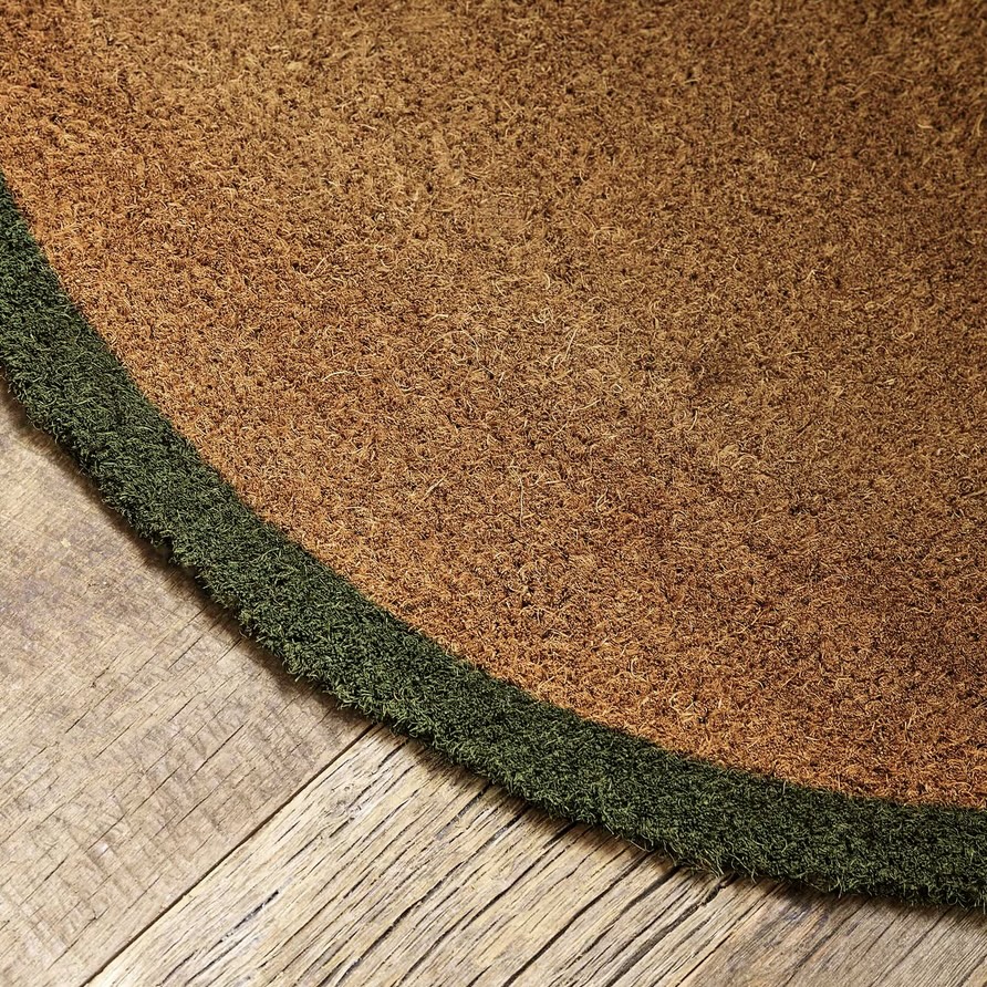 half moon coir doormat moss
