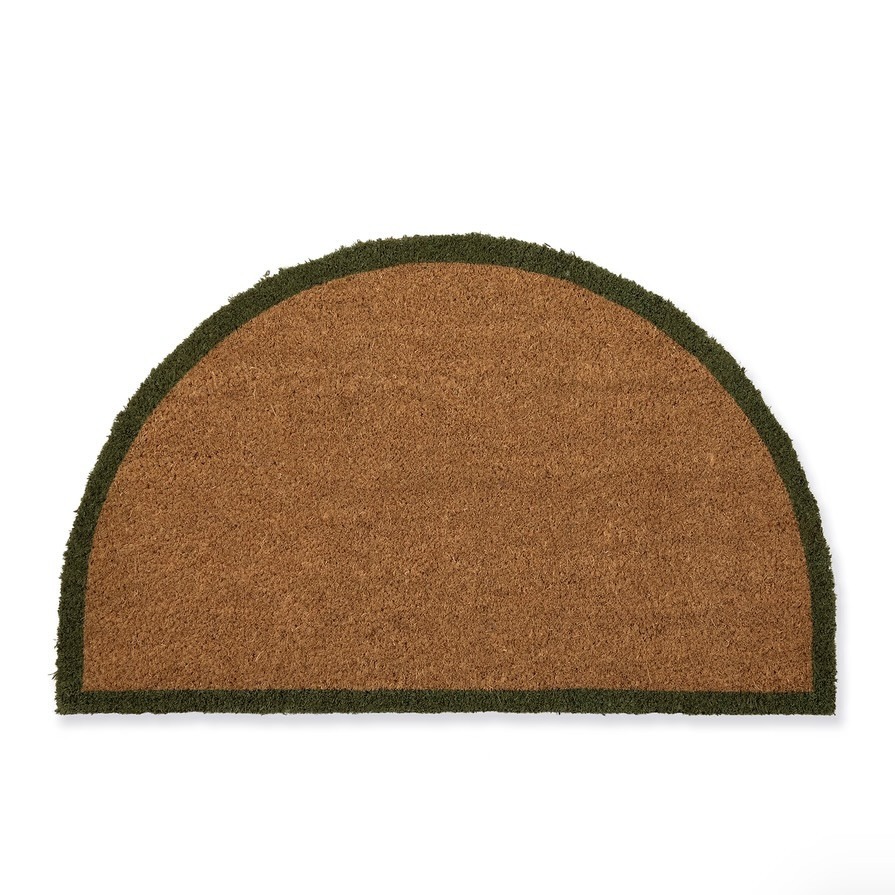 half moon coir doormat moss
