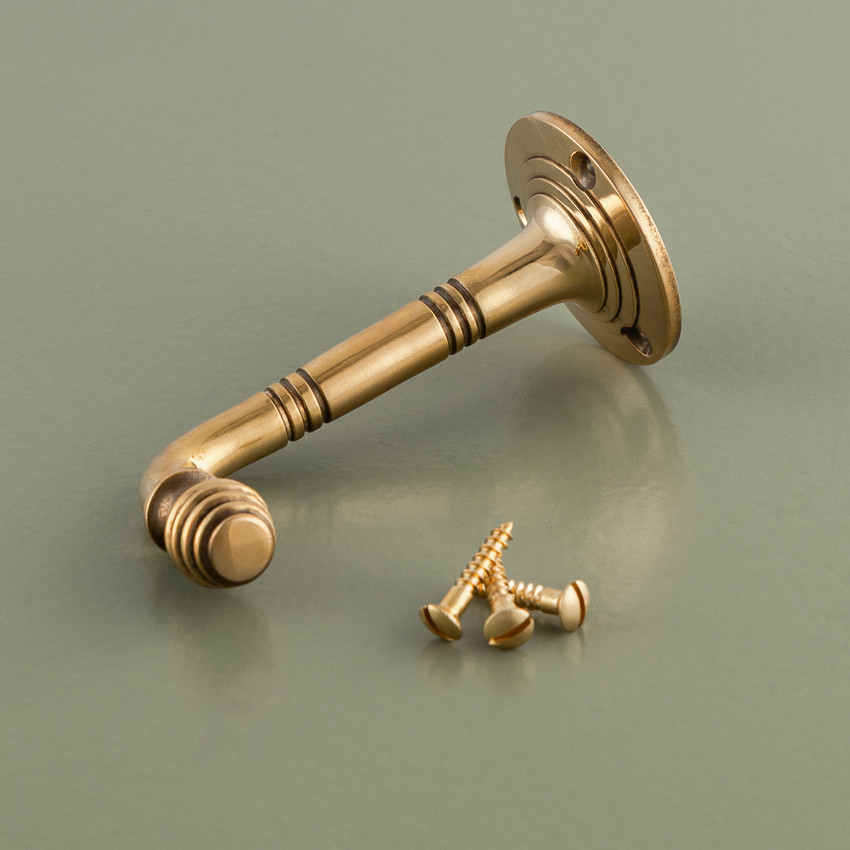 beehive long coat hook aged brass