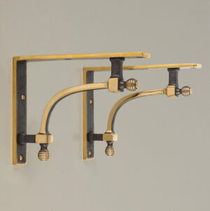 beehive large shelf bracket (pair) aged brass