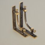 beehive small shelf bracket (pair) aged brass