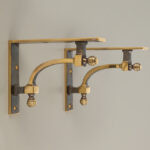 beehive small shelf bracket (pair) aged brass