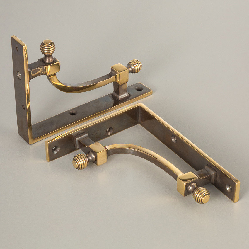 beehive small shelf bracket (pair) aged brass