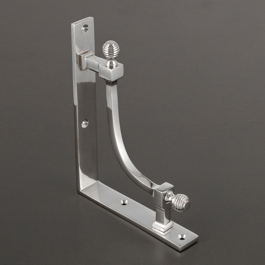 beehive large shelf bracket (pair) polished nickel