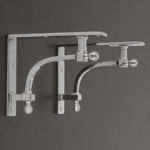 beehive large shelf bracket (pair) polished nickel
