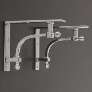 beehive large shelf bracket (pair) polished nickel