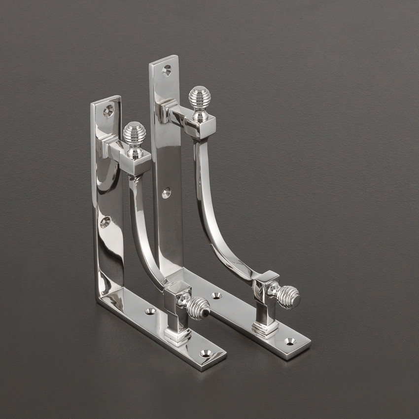 beehive small shelf bracket (pair) polished nickel