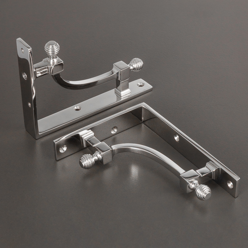 beehive small shelf bracket (pair) polished nickel