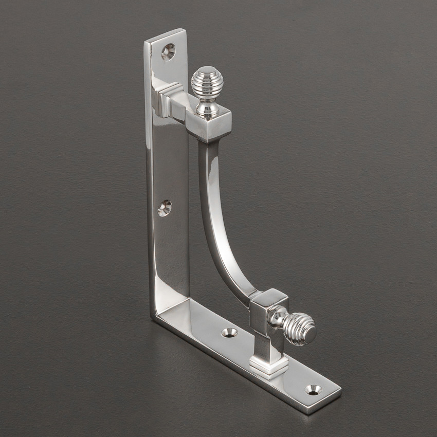 beehive small shelf bracket (pair) polished nickel