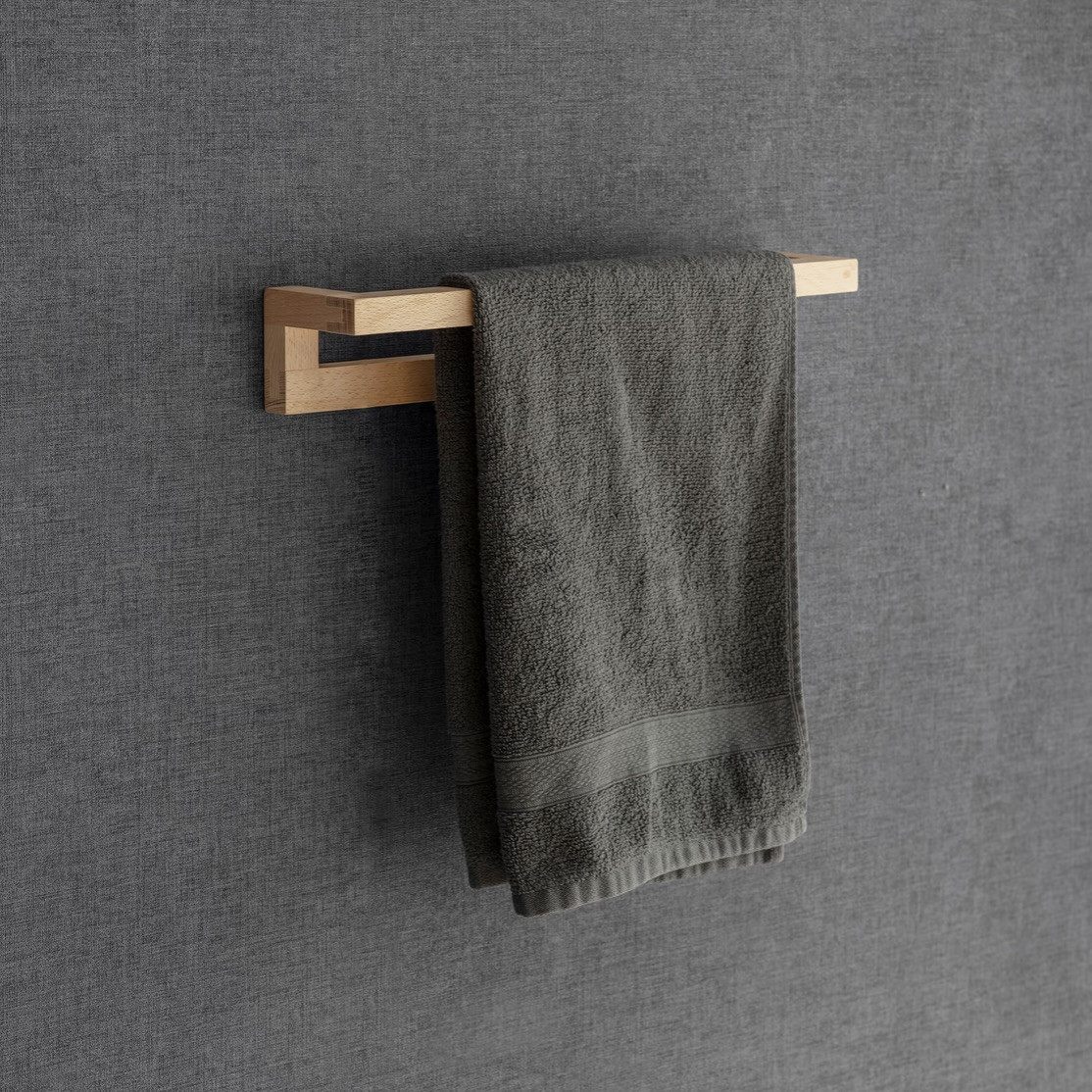 beech wood towel rail