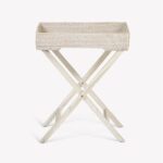 rattan tray table white