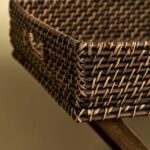 rattan tray table antique brown