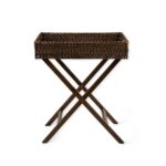 rattan tray table antique brown